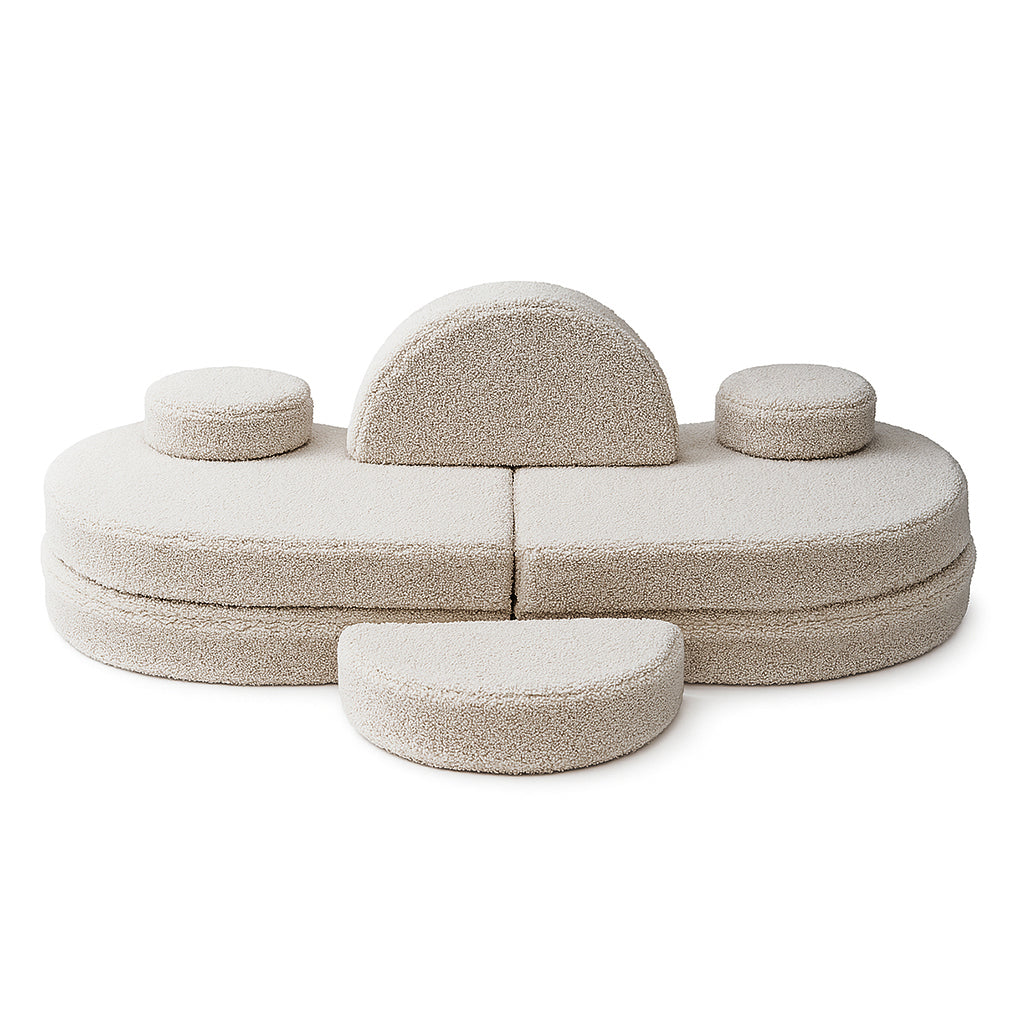 Canapé modulable Lunato 160cm en peluche Bearly | 6 Pièces