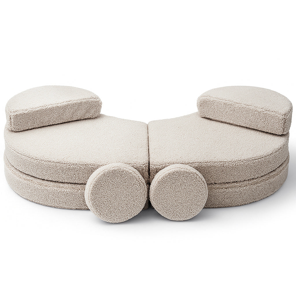 Canapé modulable Lunato 160cm en peluche Bearly | 6 Pièces