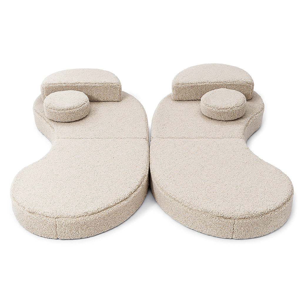 Canapé modulable Lunato 160cm en peluche Bearly | 6 Pièces