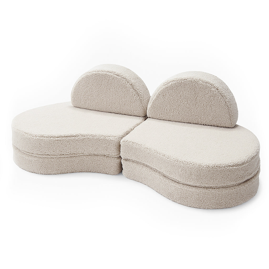 Canapé modulable Lunato 160cm en peluche Bearly | 6 Pièces