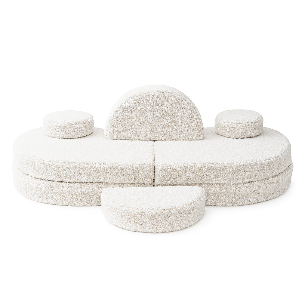 Canapé modulable Lunato 160cm en peluche Bearly | 6 Pièces
