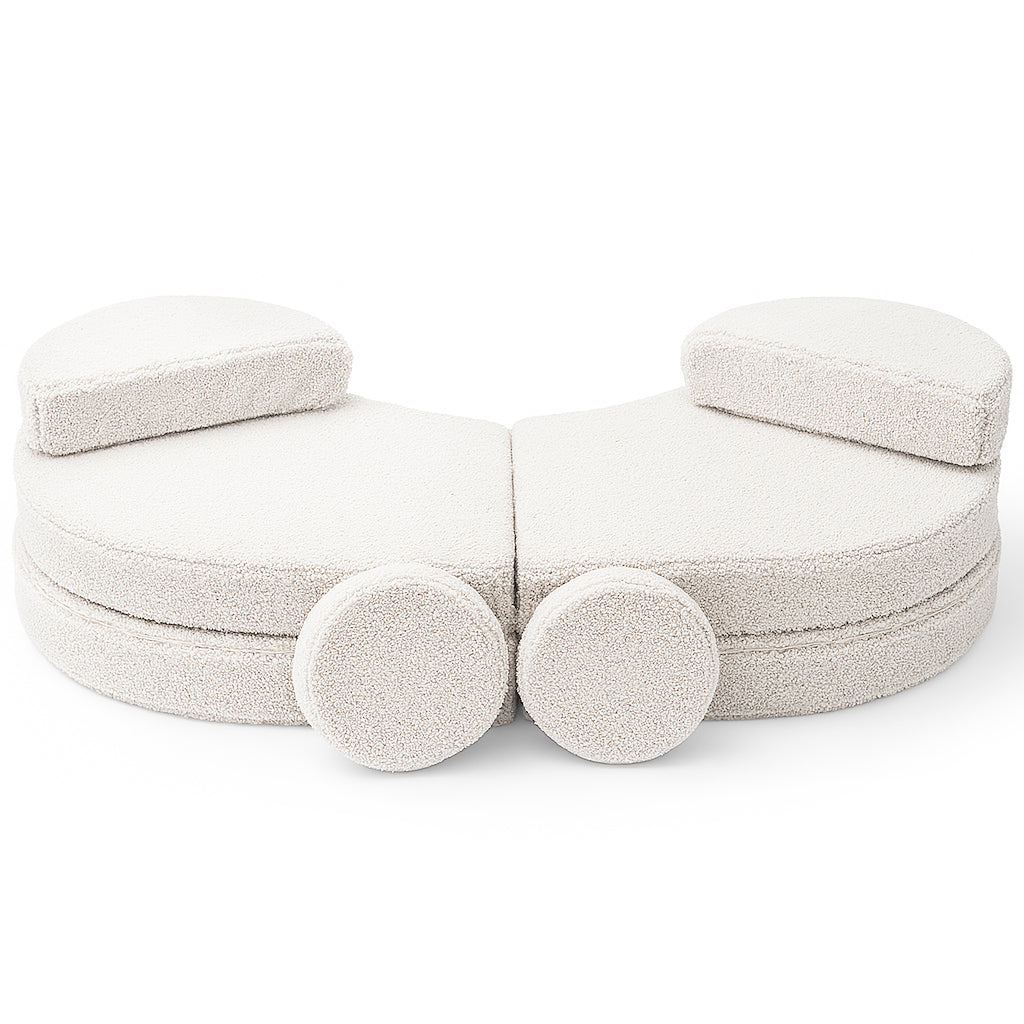 Canapé modulable Lunato 160cm en peluche Bearly | 6 Pièces