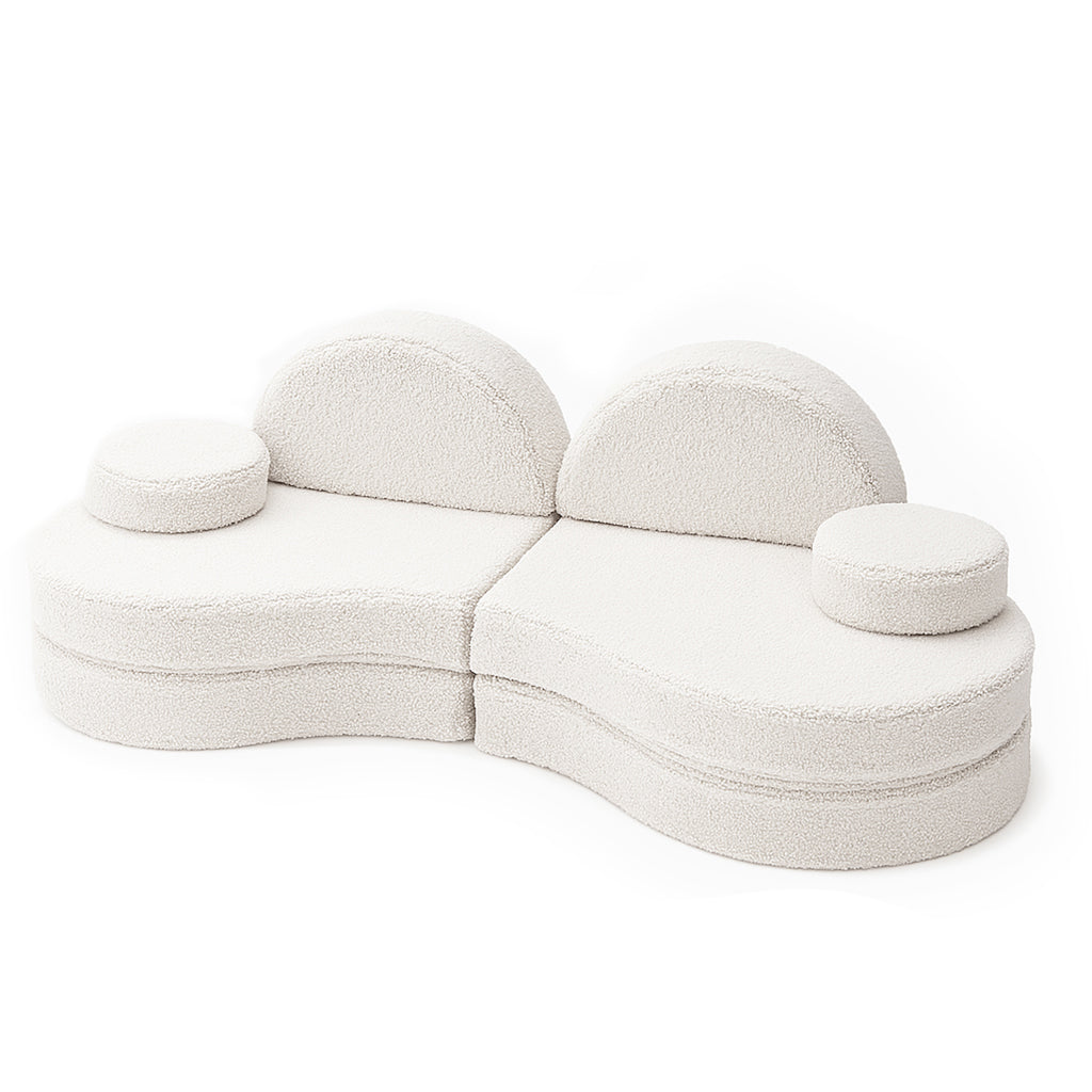 Canapé modulable Lunato 160cm en peluche Bearly | 6 Pièces