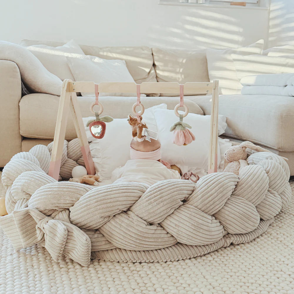 Tapis d'éveil cocon pour bébé en velours Corduroy à larges côtes Aesthetic