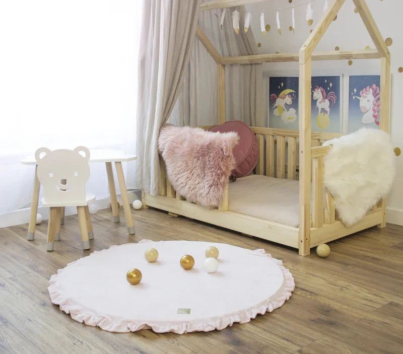 Tapis de jeu et d'éveil épais en velours | Rond
