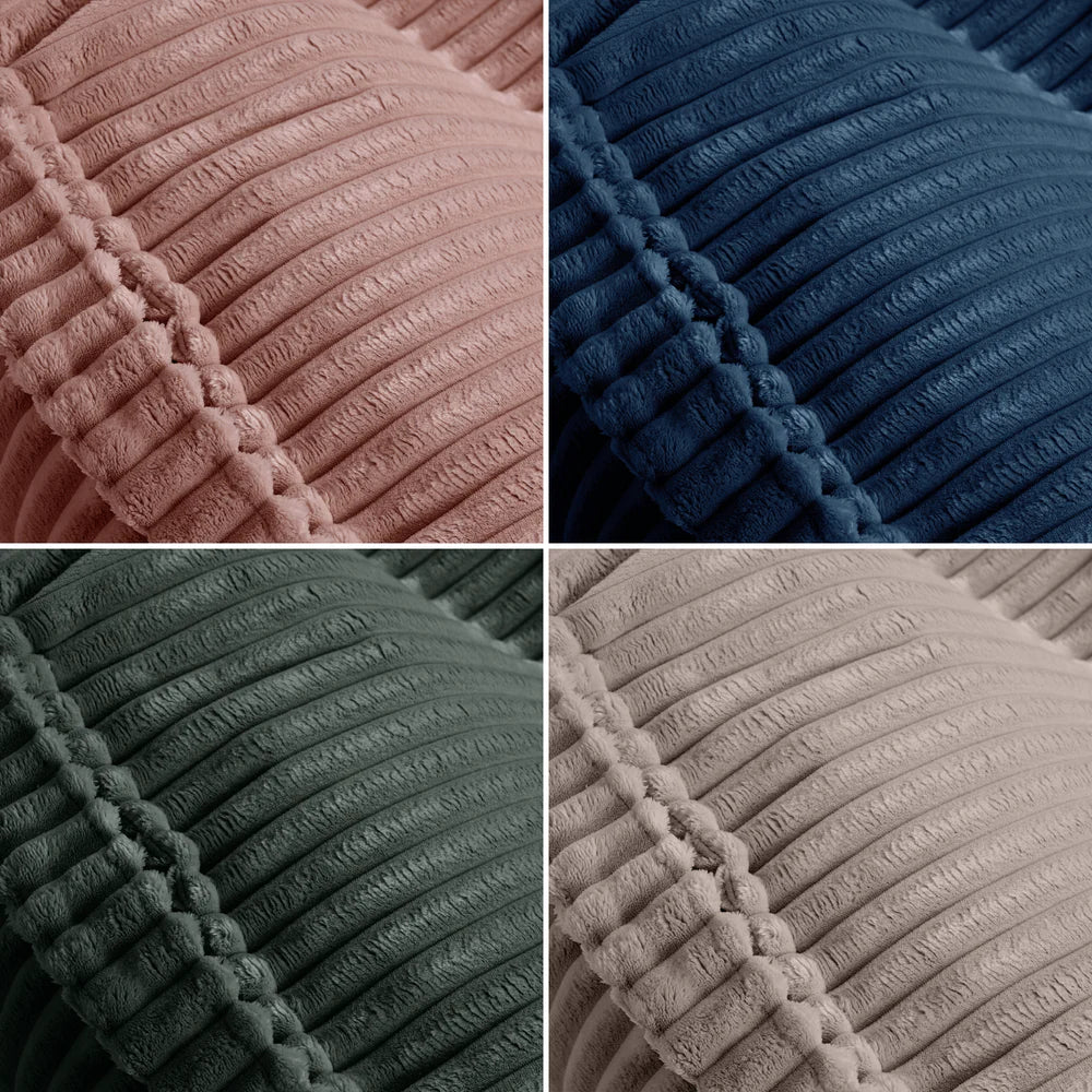 Pouf carré en velours côtelé Churros