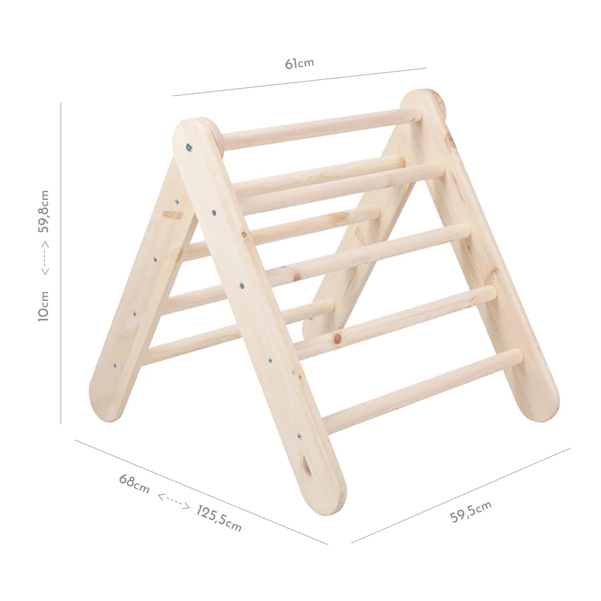 Triangle de Pikler en bois, avec option cabane