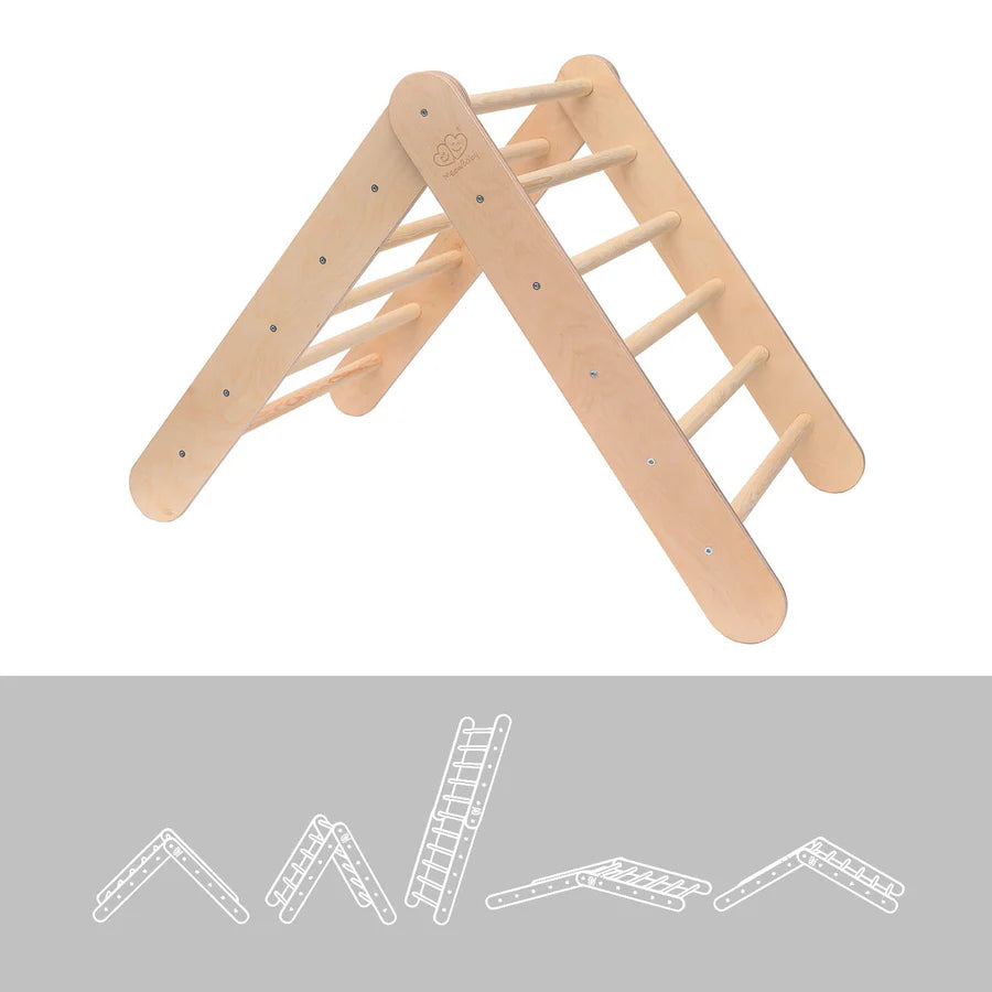 Triangle de Pikler en bois, avec option cabane