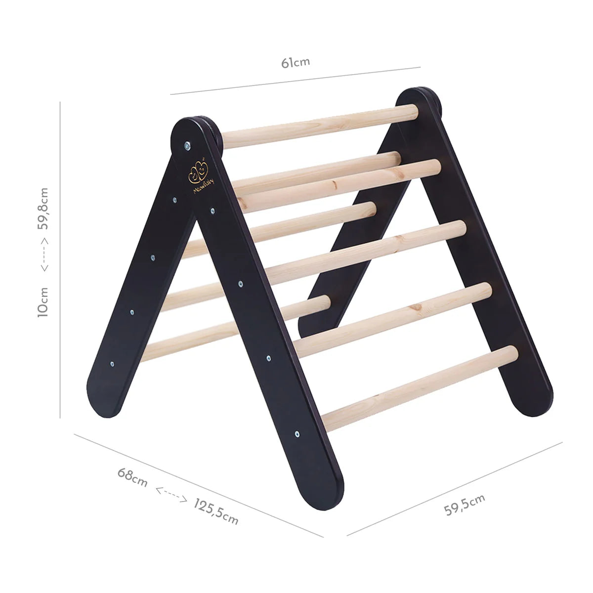 Triangle de Pikler en bois, avec option cabane