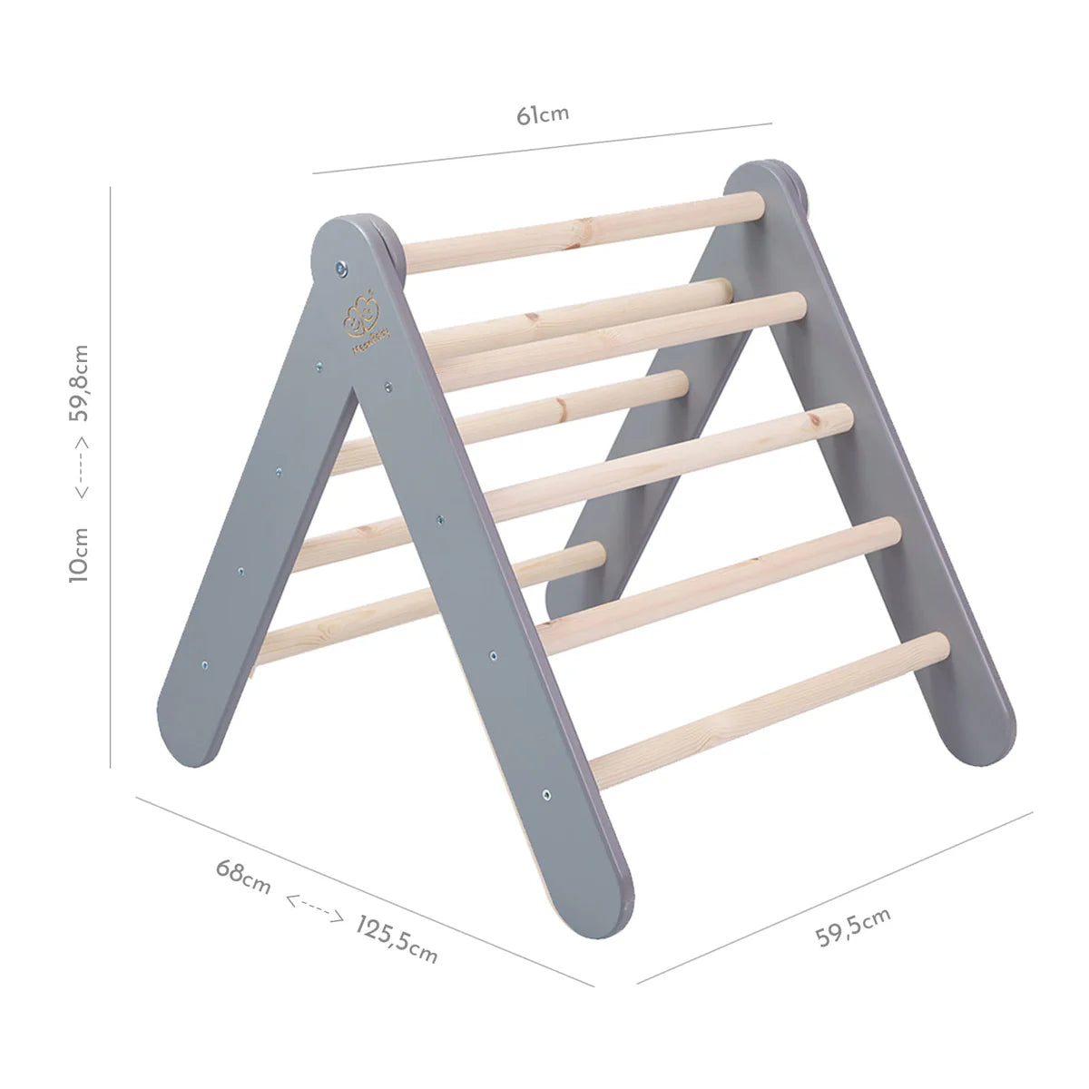 Triangle de Pikler en bois, avec option cabane