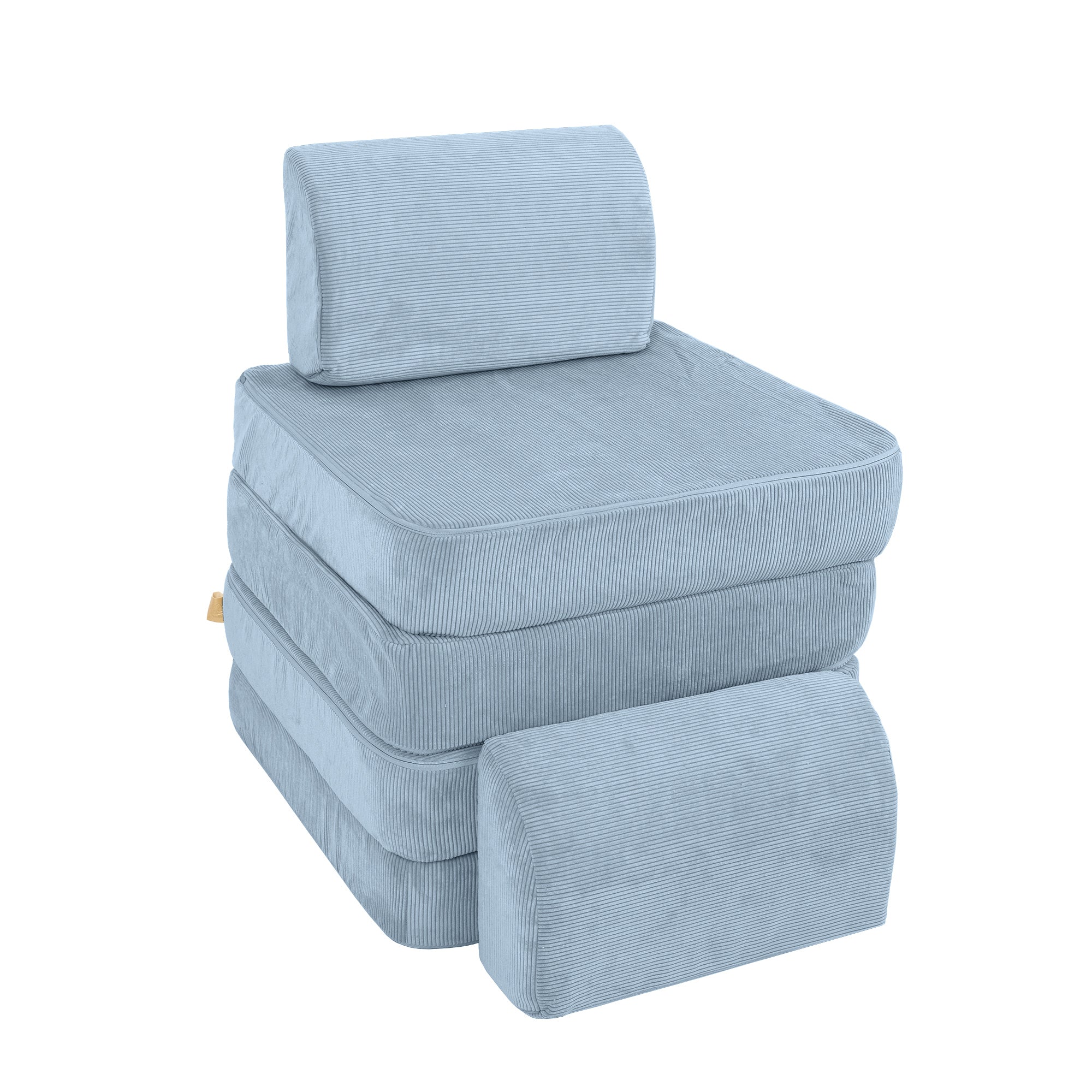 Canapé de jeu modulable Pocket 120cm en velours Corduroy à fines côtes Slimcord | 4 Pièces