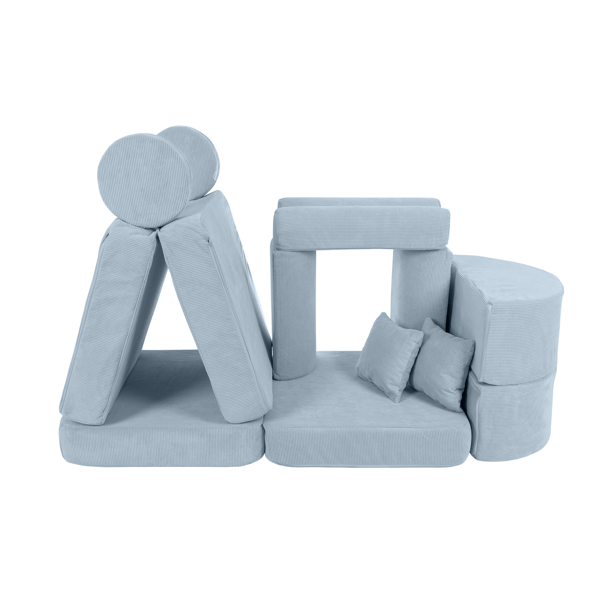 Canapé de jeu modulable Pocket 120cm en velours Corduroy à fines côtes Slimcord | 12 Pièces