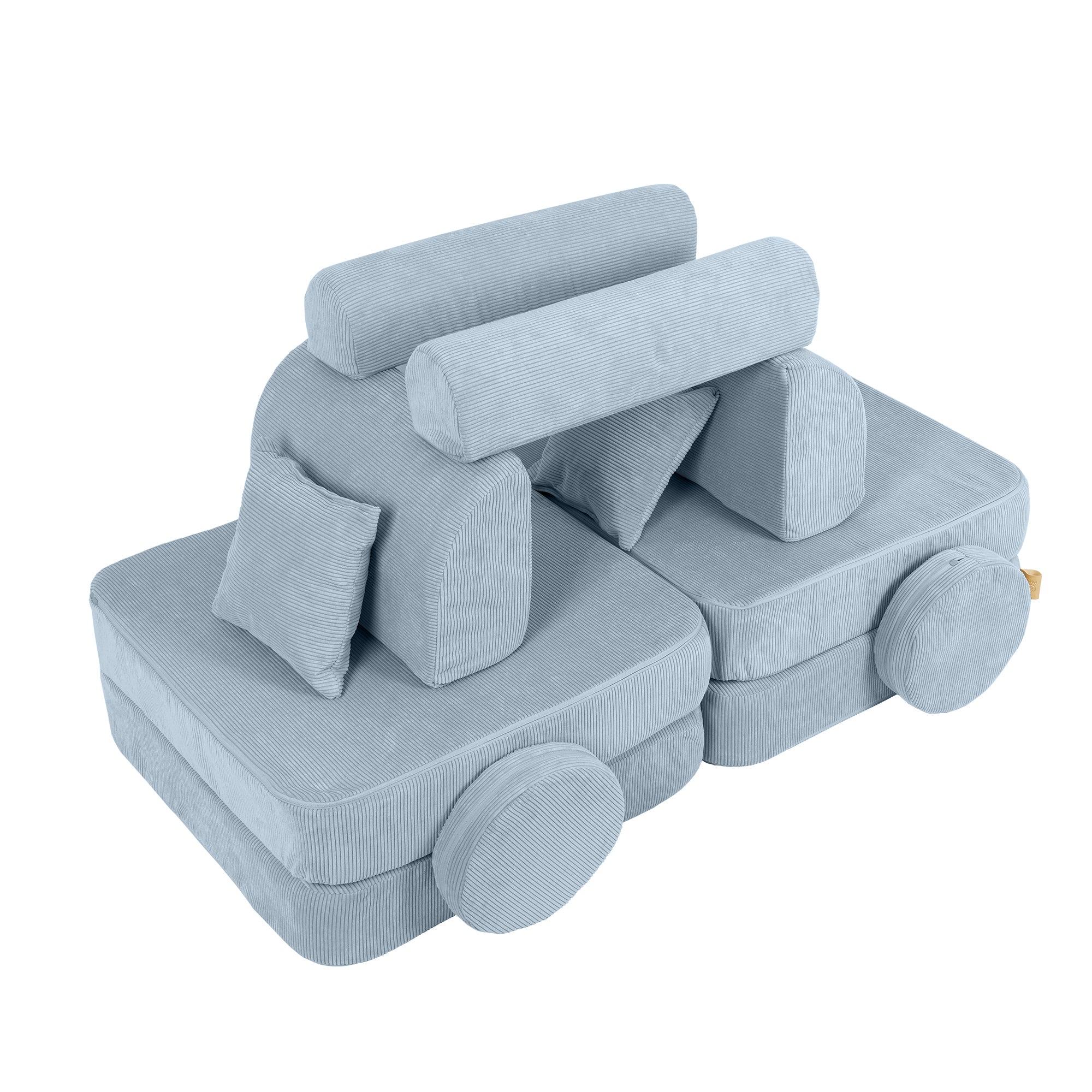 Canapé de jeu modulable Pocket 120cm en velours Corduroy à fines côtes Slimcord | 10 Pièces