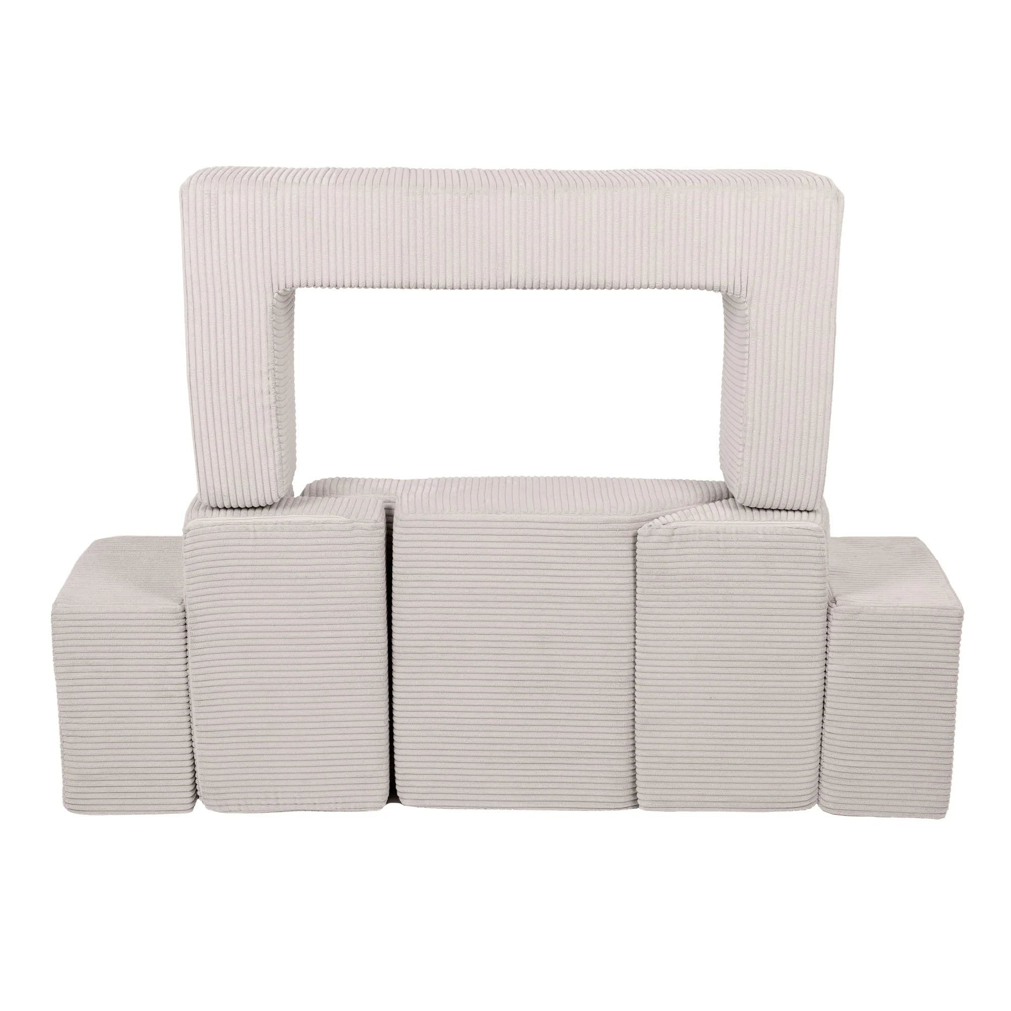 Canapé de jeu modulable Brick 100cm en velours Corduroy à larges côtes Aesthetic | 6 Pièces