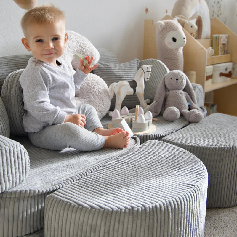 Canapé de jeu modulable Pocket 120cm en velours Corduroy à larges côtes Aesthetic | 12 Pièces