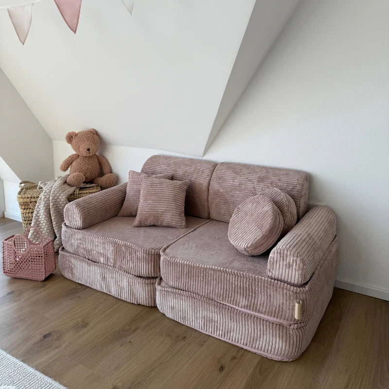 Canapé de jeu modulable Pocket 120cm en velours Corduroy à larges côtes Aesthetic | 10 Pièces
