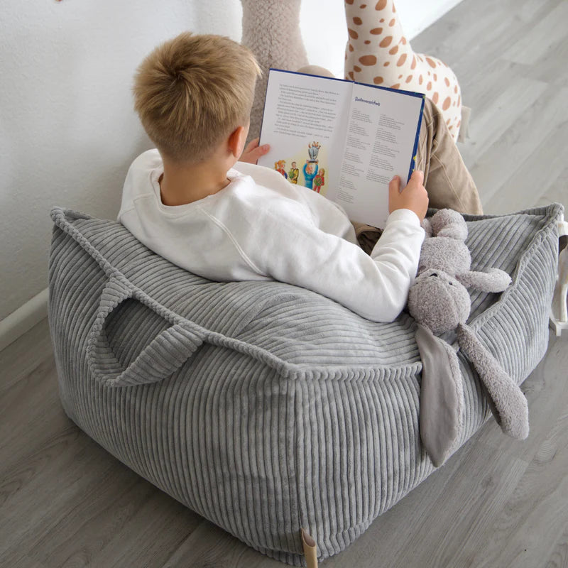Pouf carré en velours Corduroy à larges côtes Aesthetic
