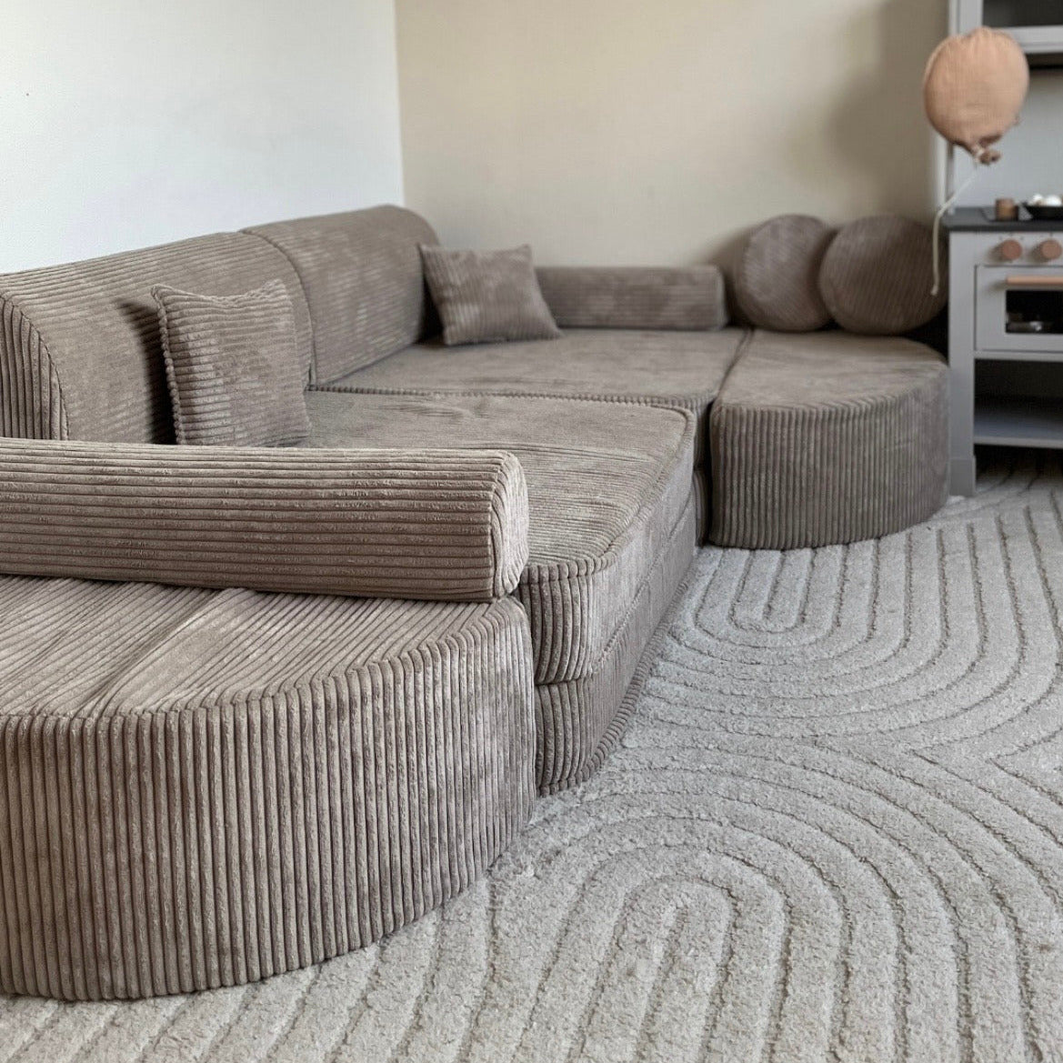 Repose-pieds / rocker pour canapé Premium 80cm en Corduroy à larges côtes Aesthetic