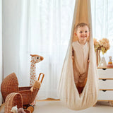 Balançoire Cocon d'intérieur, en peluche Bearly - Crème