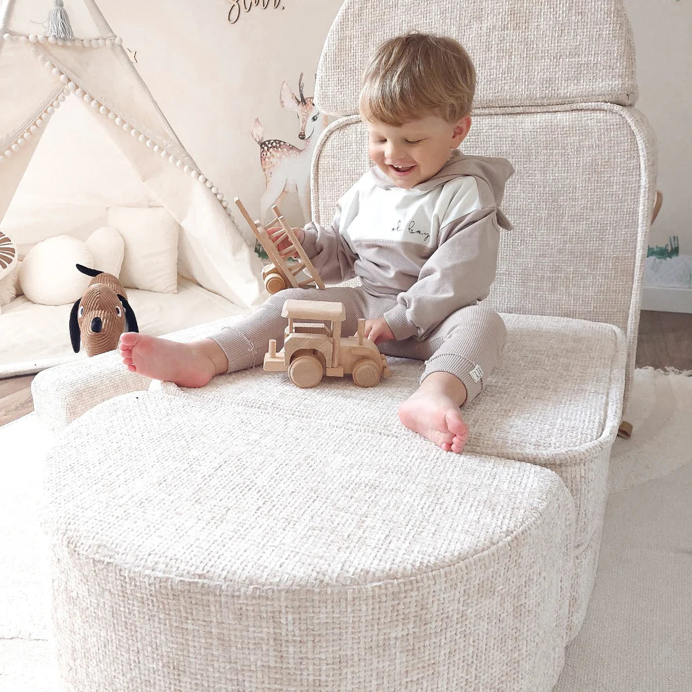 Canapé de jeu modulable Pocket 120cm en tweed Tangle | 12 Pièces