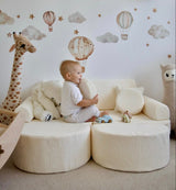 Canapé de jeu modulable Pocket 120cm en velours Corduroy à larges côtes Aesthetic | 12 Pièces