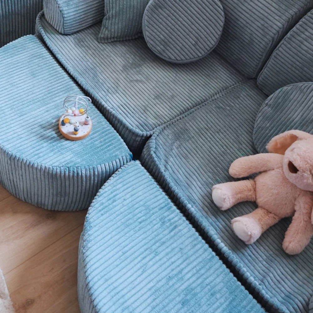 Canapé de jeu modulable Pocket 120cm en velours Corduroy à larges côtes Aesthetic | 12 Pièces