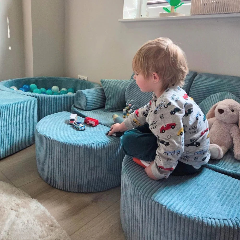 Canapé de jeu modulable Pocket 120cm en velours Corduroy à larges côtes Aesthetic | 12 Pièces