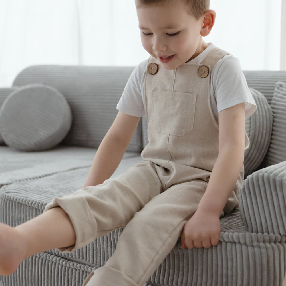 Canapé de jeu modulable Premium 160cm en velours Corduroy à larges côtes Aesthetic | 10 Pièces