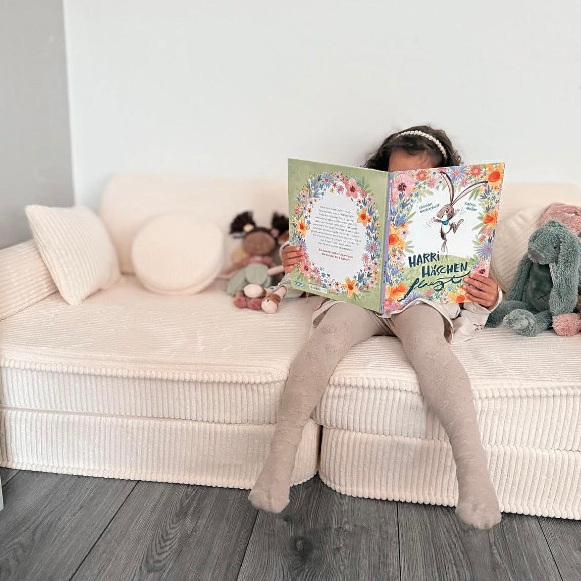 Canapé de jeu modulable Premium 160cm en velours Corduroy à larges côtes Aesthetic | 10 Pièces