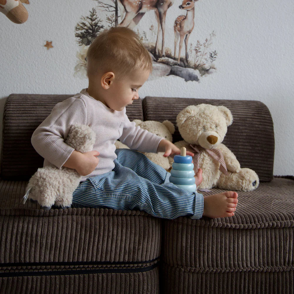 Canapé de jeu modulable Pocket 120cm en velours Corduroy à larges côtes Aesthetic | 4 Pièces