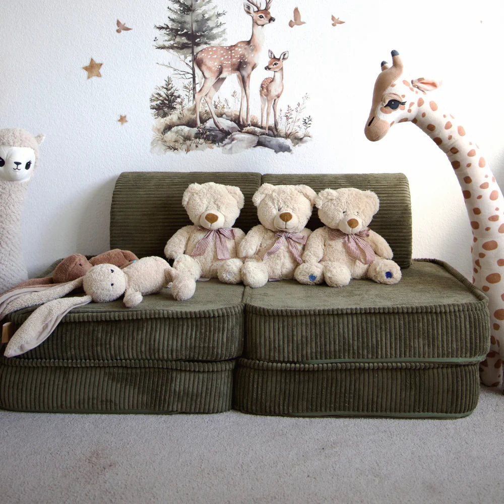 Canapé de jeu modulable Pocket 120cm en velours Corduroy à larges côtes Aesthetic | 4 Pièces