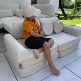 Canapé de jeu modulable Pocket 120cm en toile déperlante et résistante aux UV Outzy | 6 Pièces