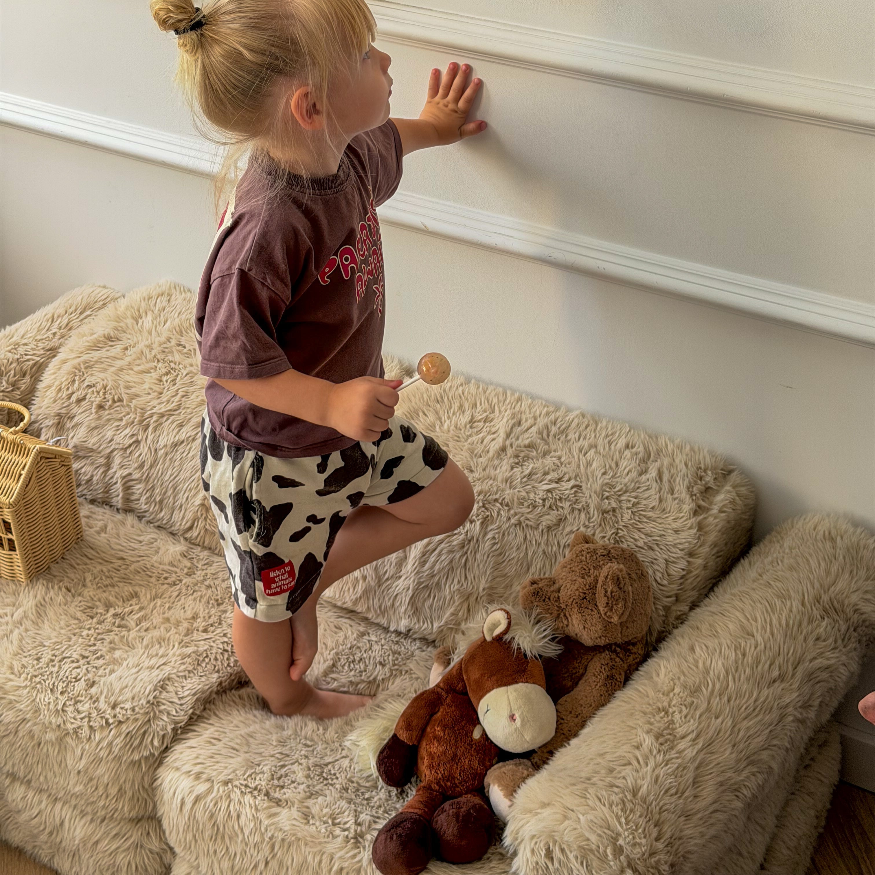 Canapé de jeu modulable Pocket 120cm en fourrure Mammouth | 6 Pièces