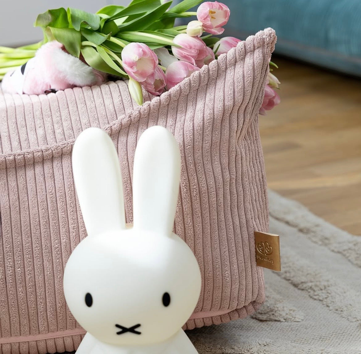 Coussin de sol carré en velours Corduroy à larges côtes Aesthetic