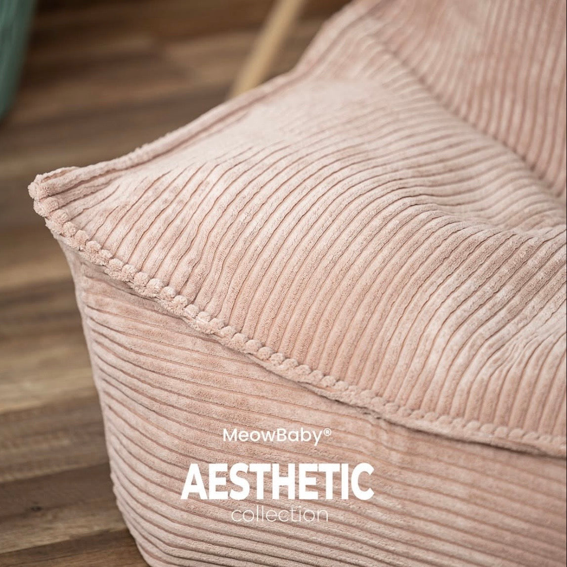 Coussin de sol rectangle en velours Corduroy à larges côtes Aesthetic