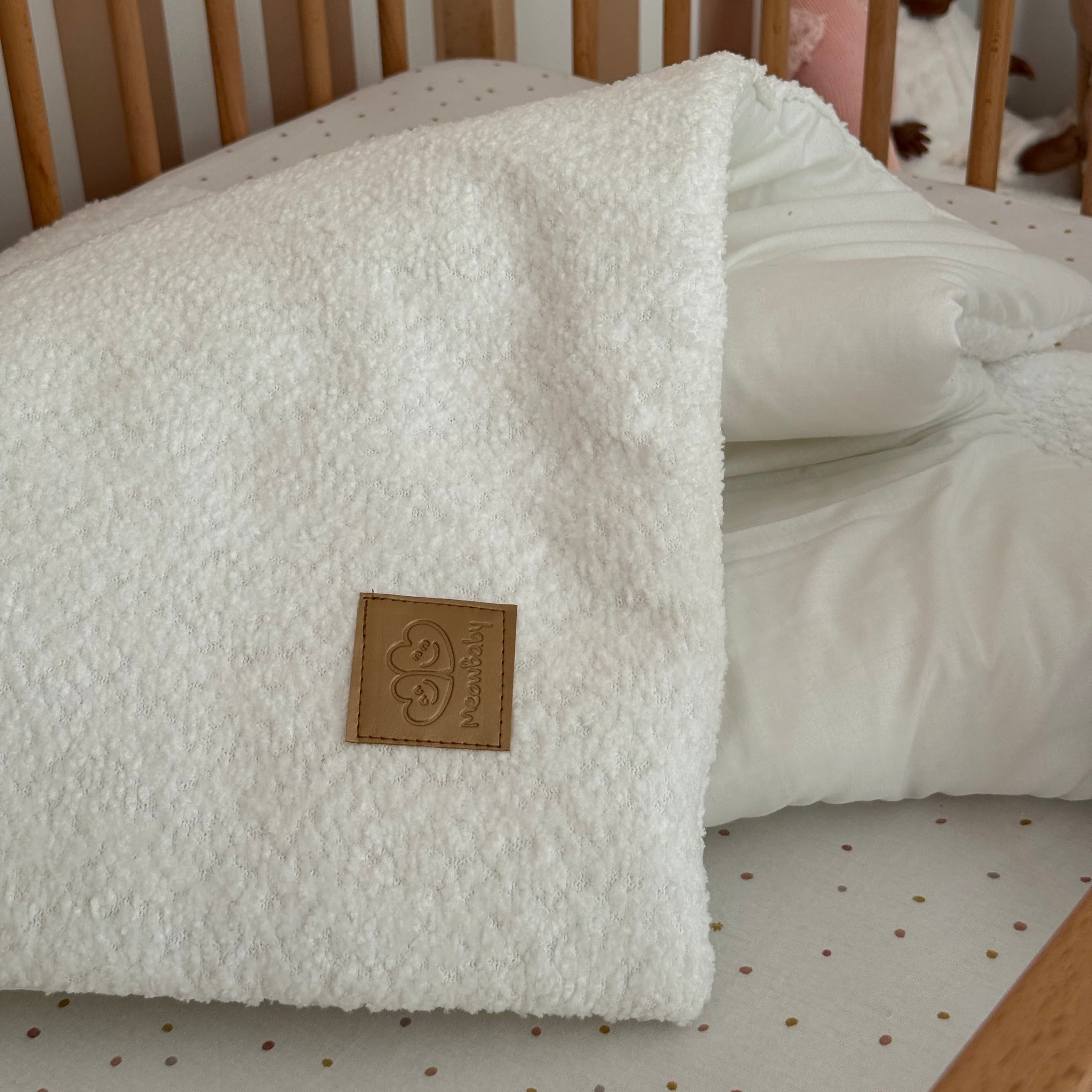 Couverture bébé en tissu texturé bouclé - Blanc | Été ou Hiver