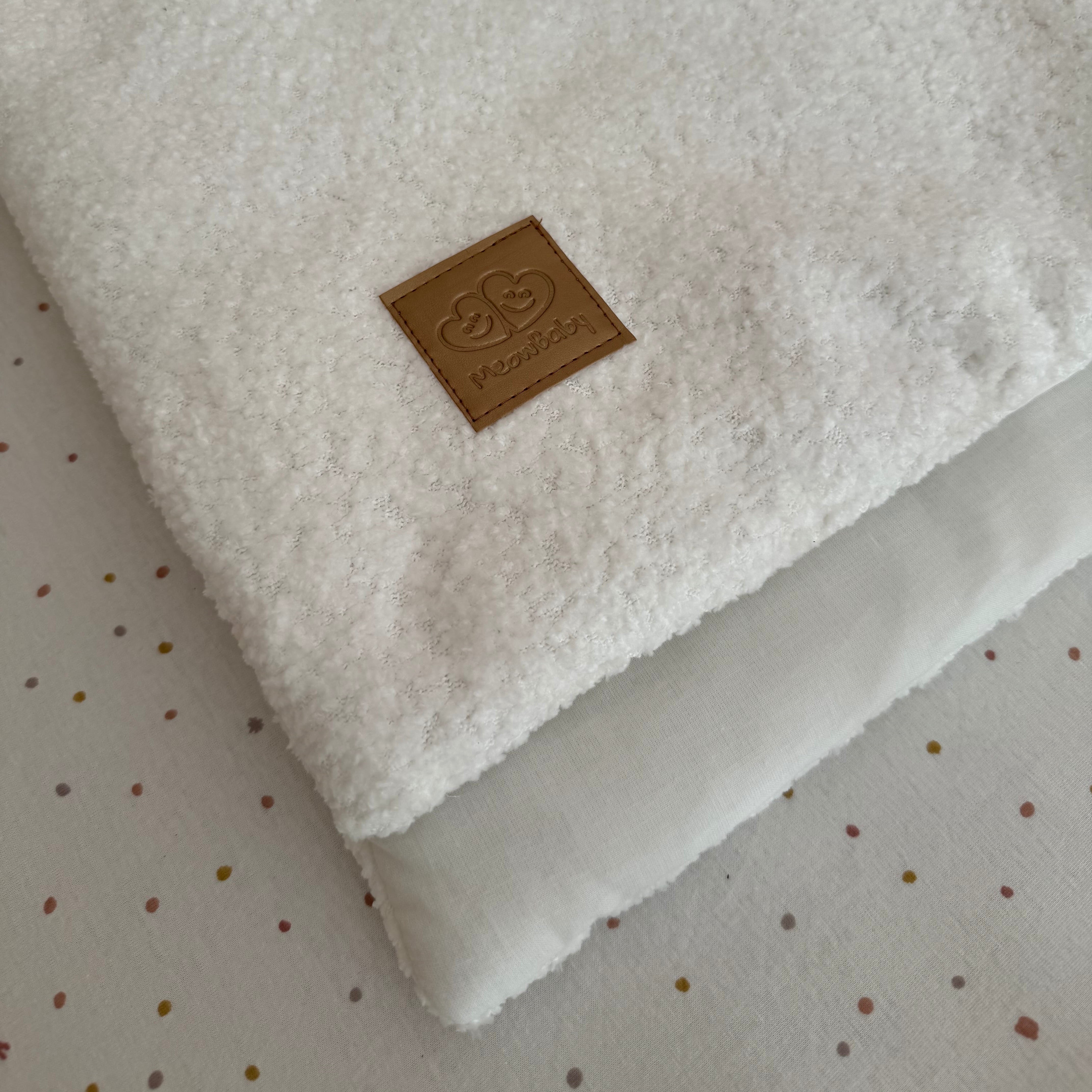 Couverture bébé en tissu texturé bouclé - Blanc | Été ou Hiver
