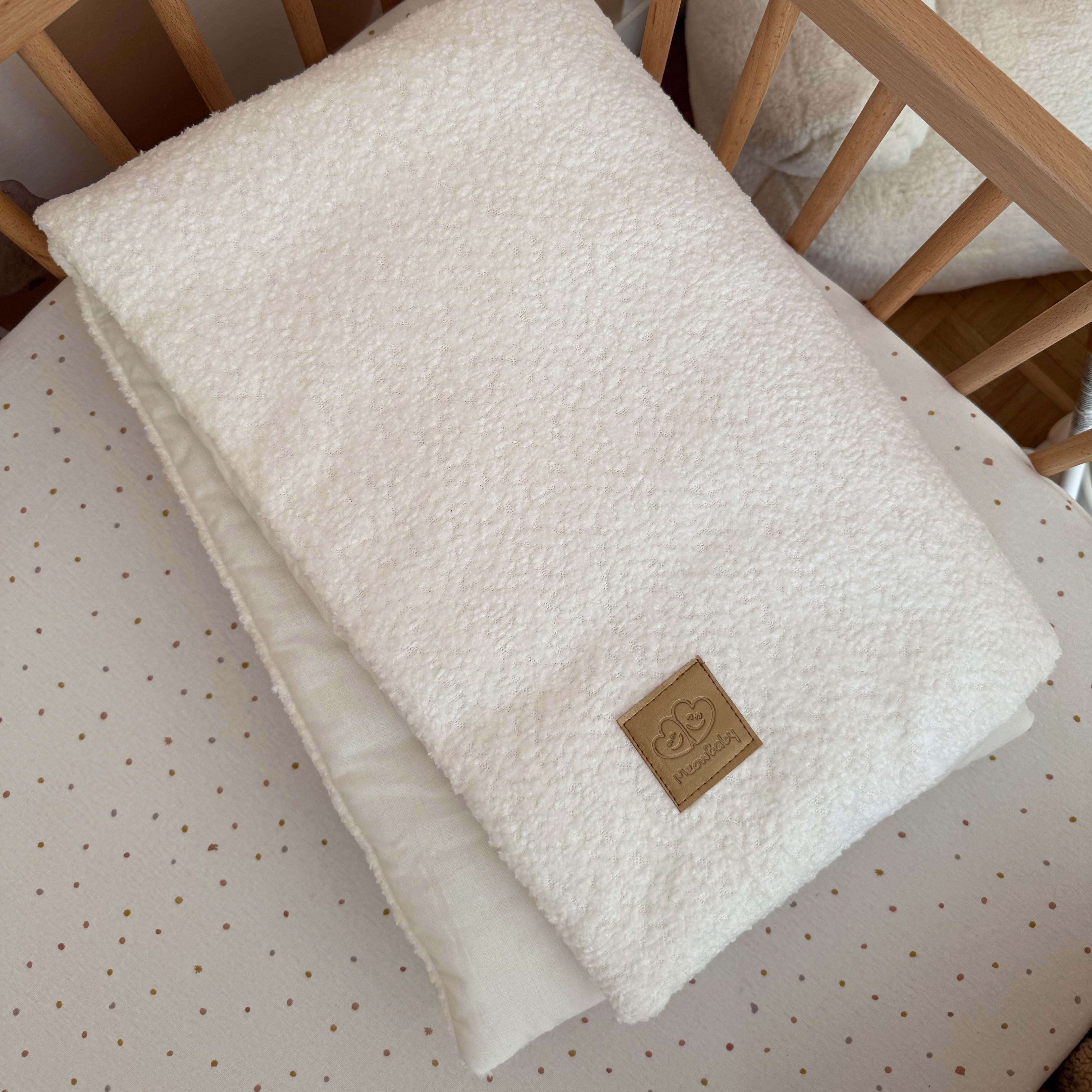Couverture bébé en tissu texturé bouclé - Blanc | Été ou Hiver