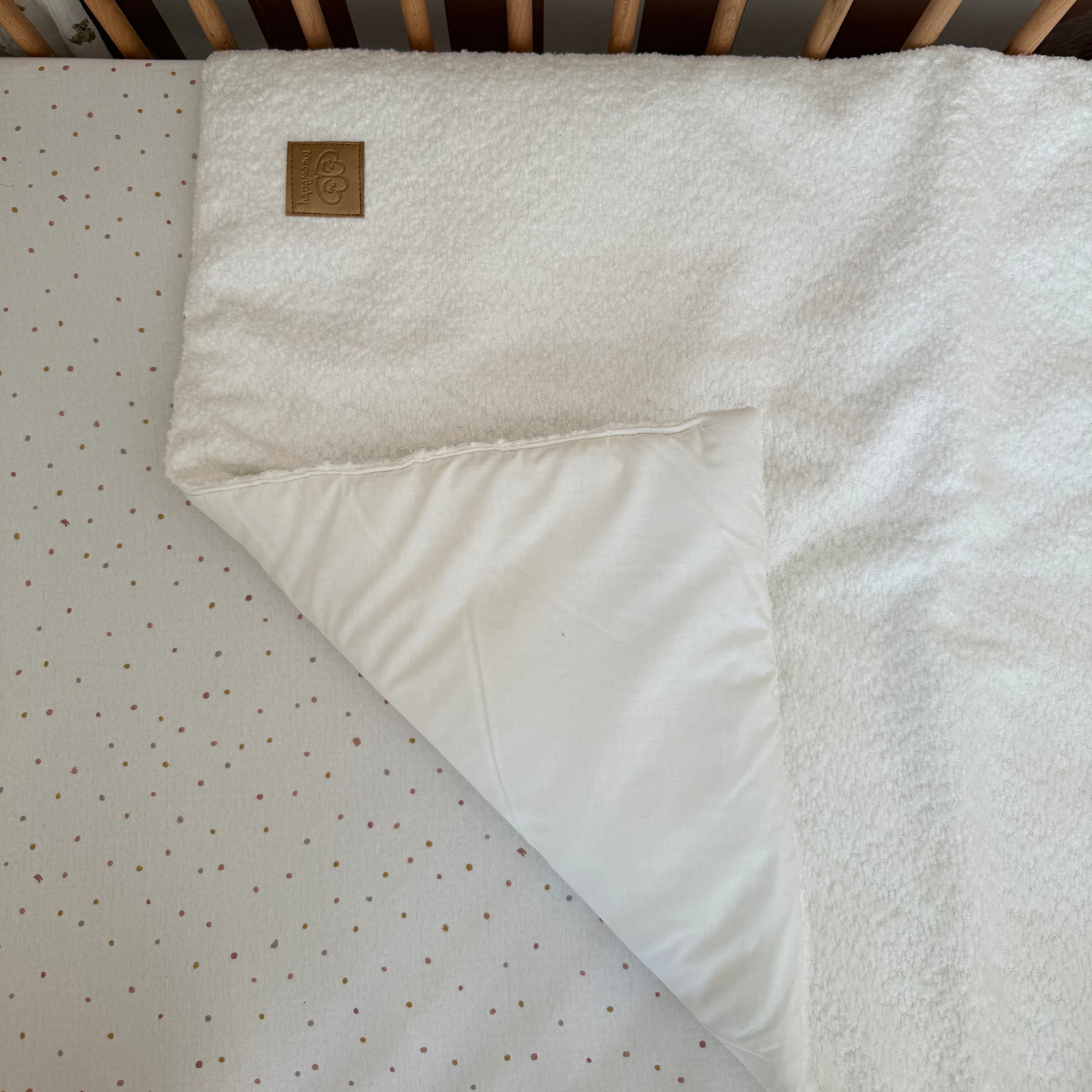 Couverture bébé en tissu texturé bouclé - Blanc | Été ou Hiver
