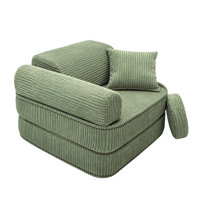 Fauteuil modulable Pocket 60cm en velours Corduroy à larges côtes Aesthetic | 5 Pièces