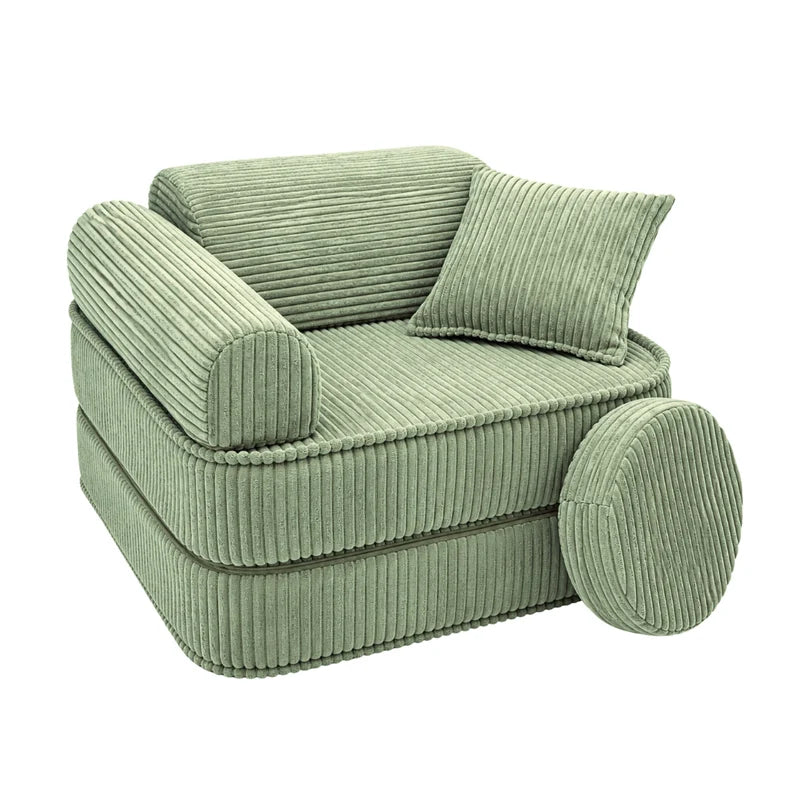 Fauteuil modulable Pocket 60cm en velours Corduroy à larges côtes Aesthetic | 5 Pièces