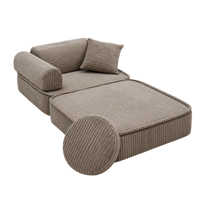 Fauteuil modulable Pocket 60cm en velours Corduroy à larges côtes Aesthetic | 5 Pièces