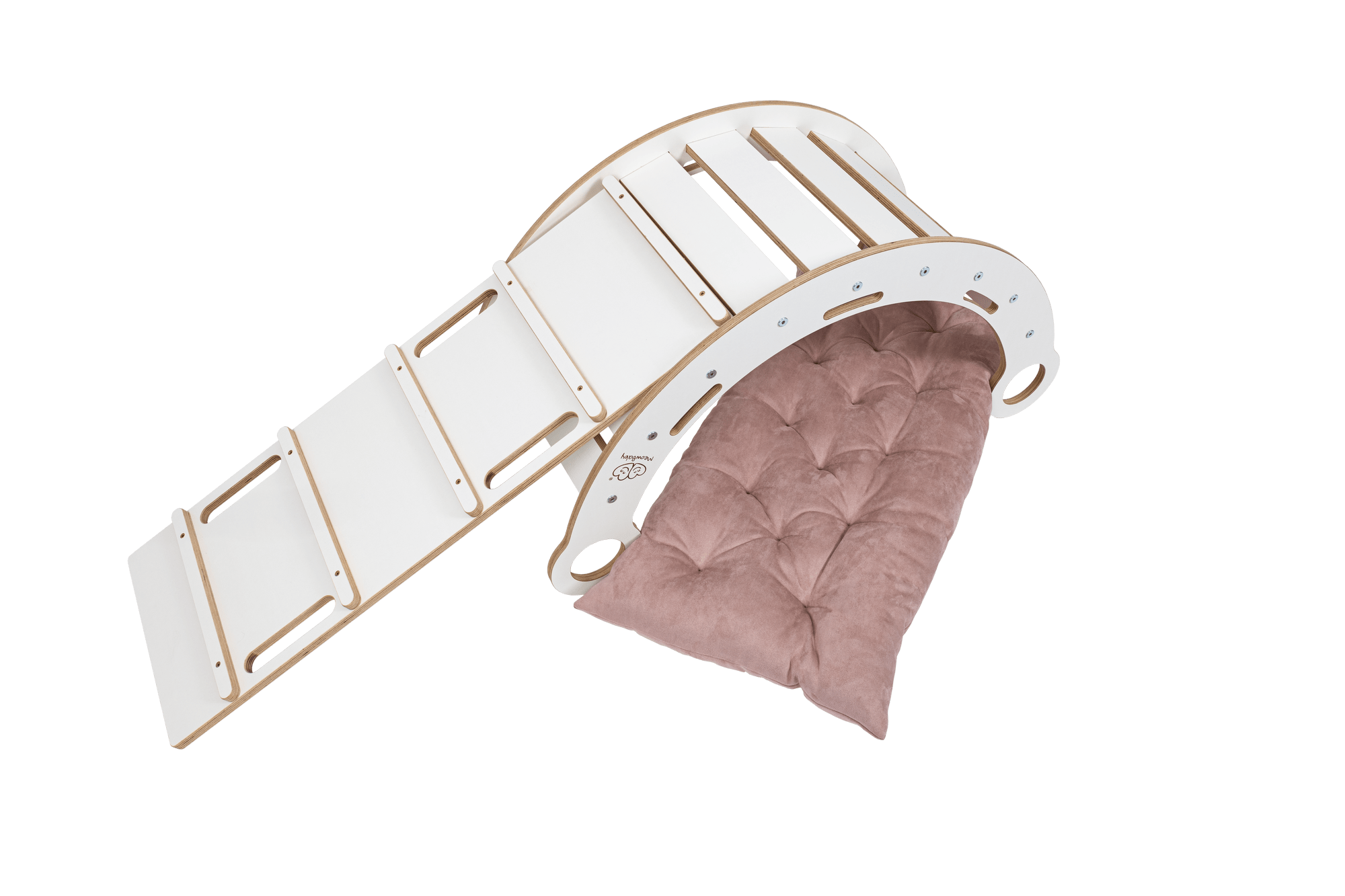 Meowbaby - Rocker White - Wooden Toddler Indoor Climbing Frame for Kids