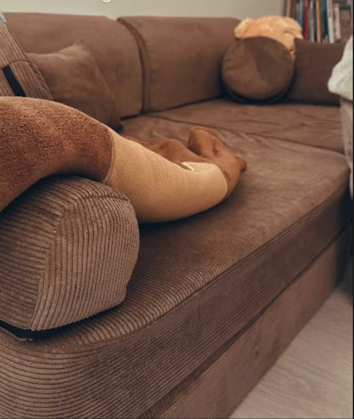 Canapé de jeu modulable Premium 160cm en velours Corduroy à fines côtes Slimcord | 8 Pièces