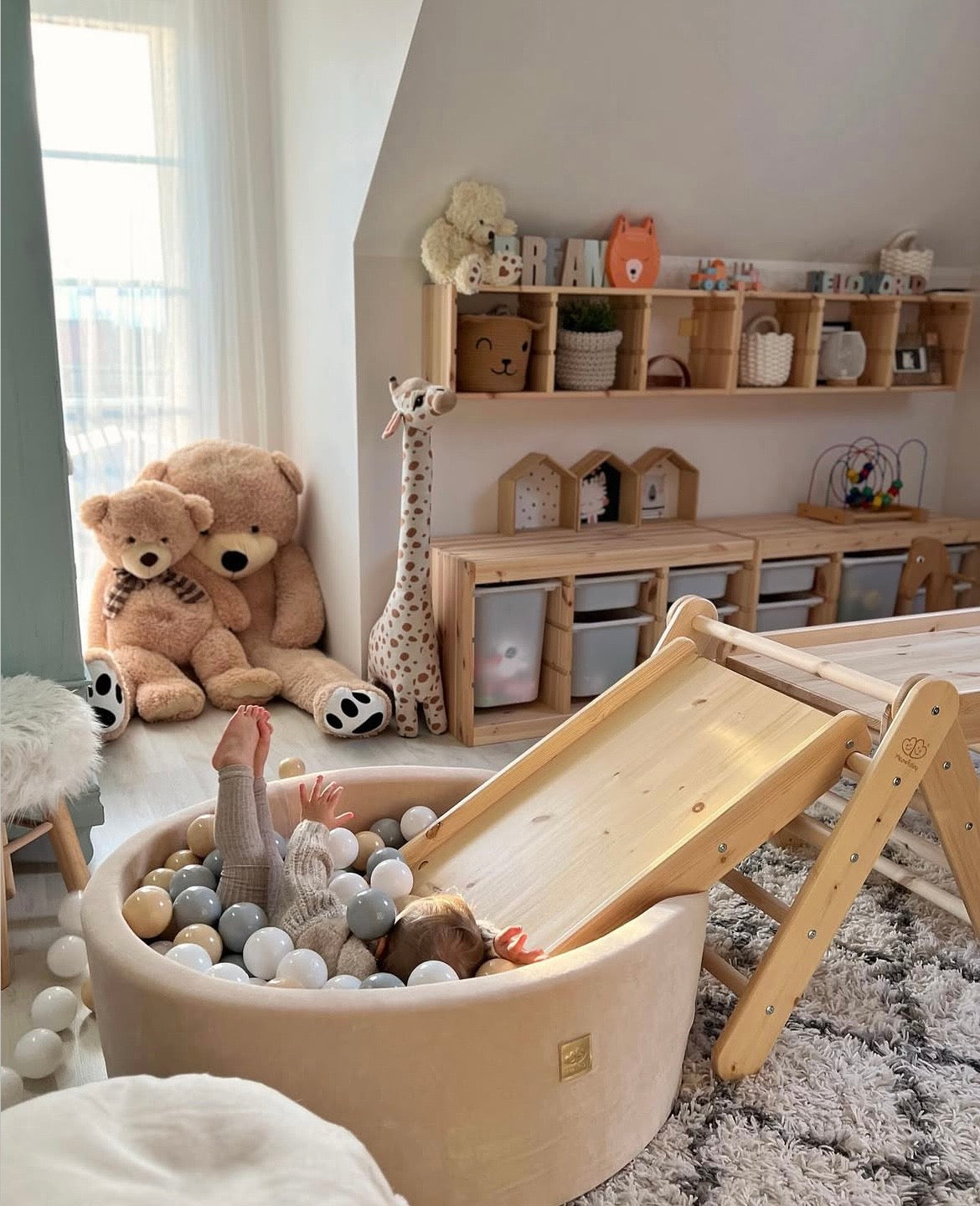 Set Triangle de Pikler en bois, avec option rampe