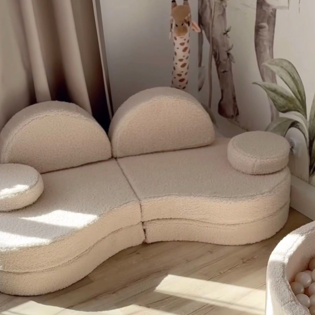 Canapé modulable Lunato en peluche Bearly | 6 Pièces