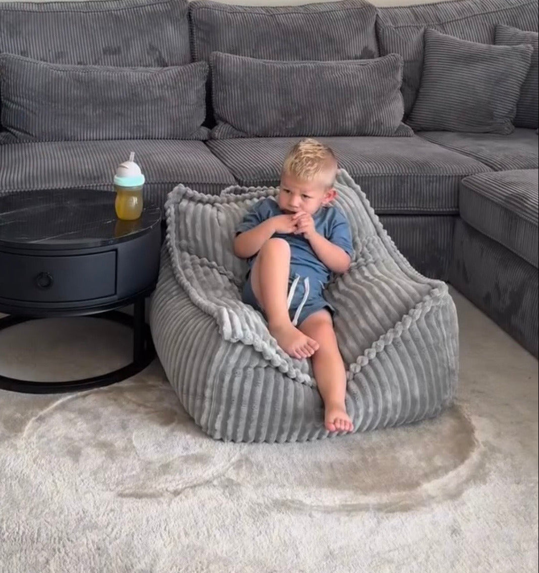 Pouf carré en velours côtelé Churros