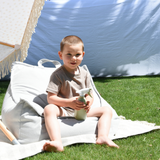 Pouf carré d'extérieur en toile déperlante et résistante aux UV Outzy