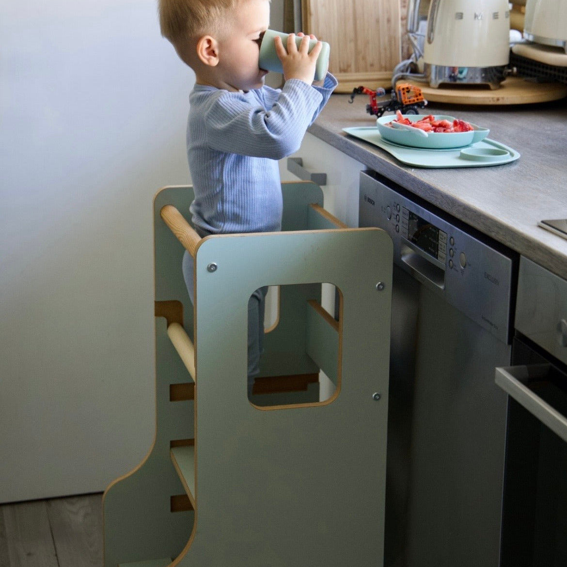Tour d'observation Montessori ajustable en bois - Cloudy