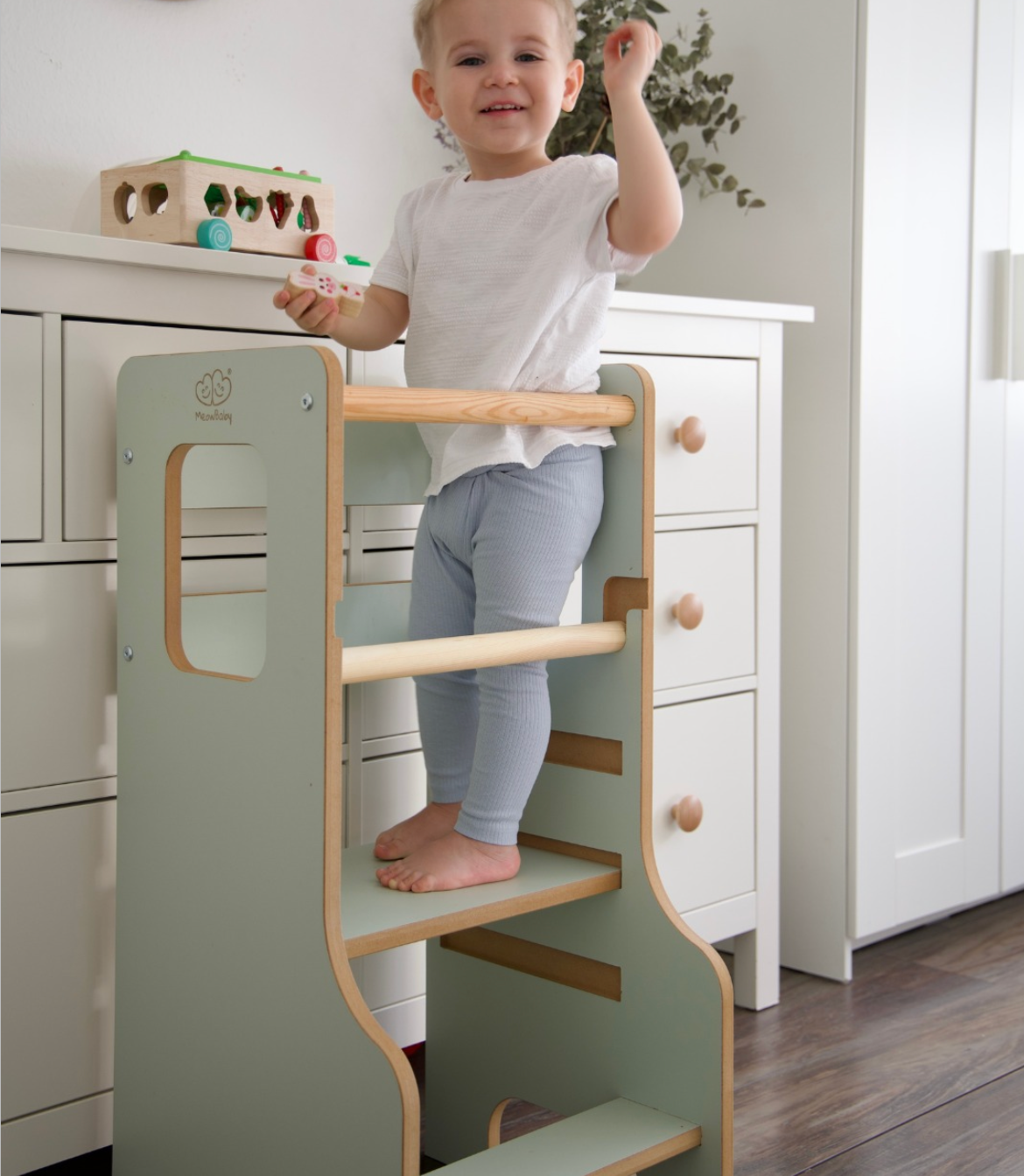 Tour d'observation Montessori ajustable en bois - Cloudy